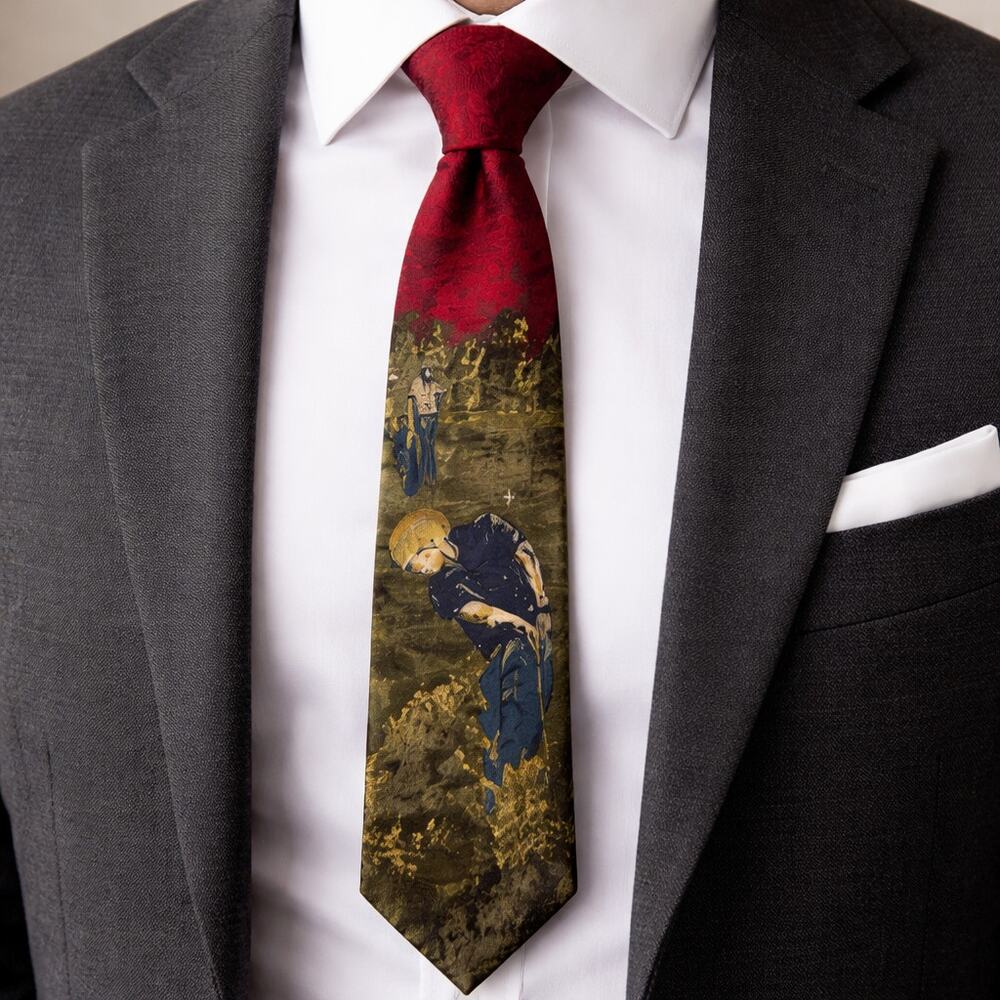 Jack Nicklaus Golf Tie Red Green Gold Made in USA 57.5” x 4”